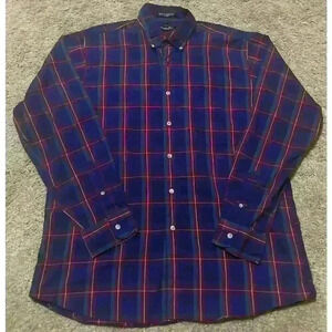 Vintage Christian Dior Button Down Men’s Long Sleeve Plaid Size Large